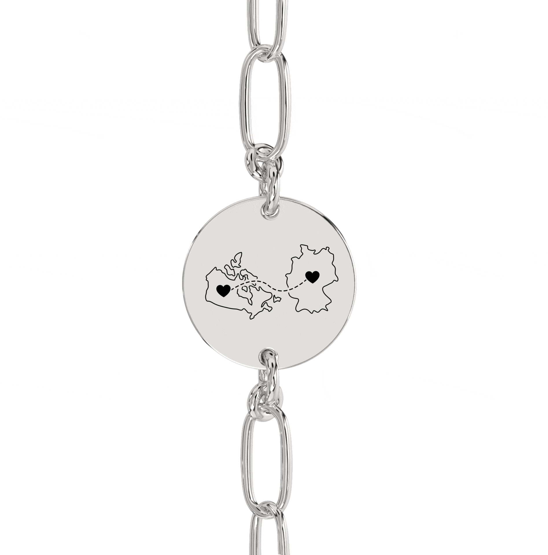 Dual Maps Engraved Anklet/Bracelet