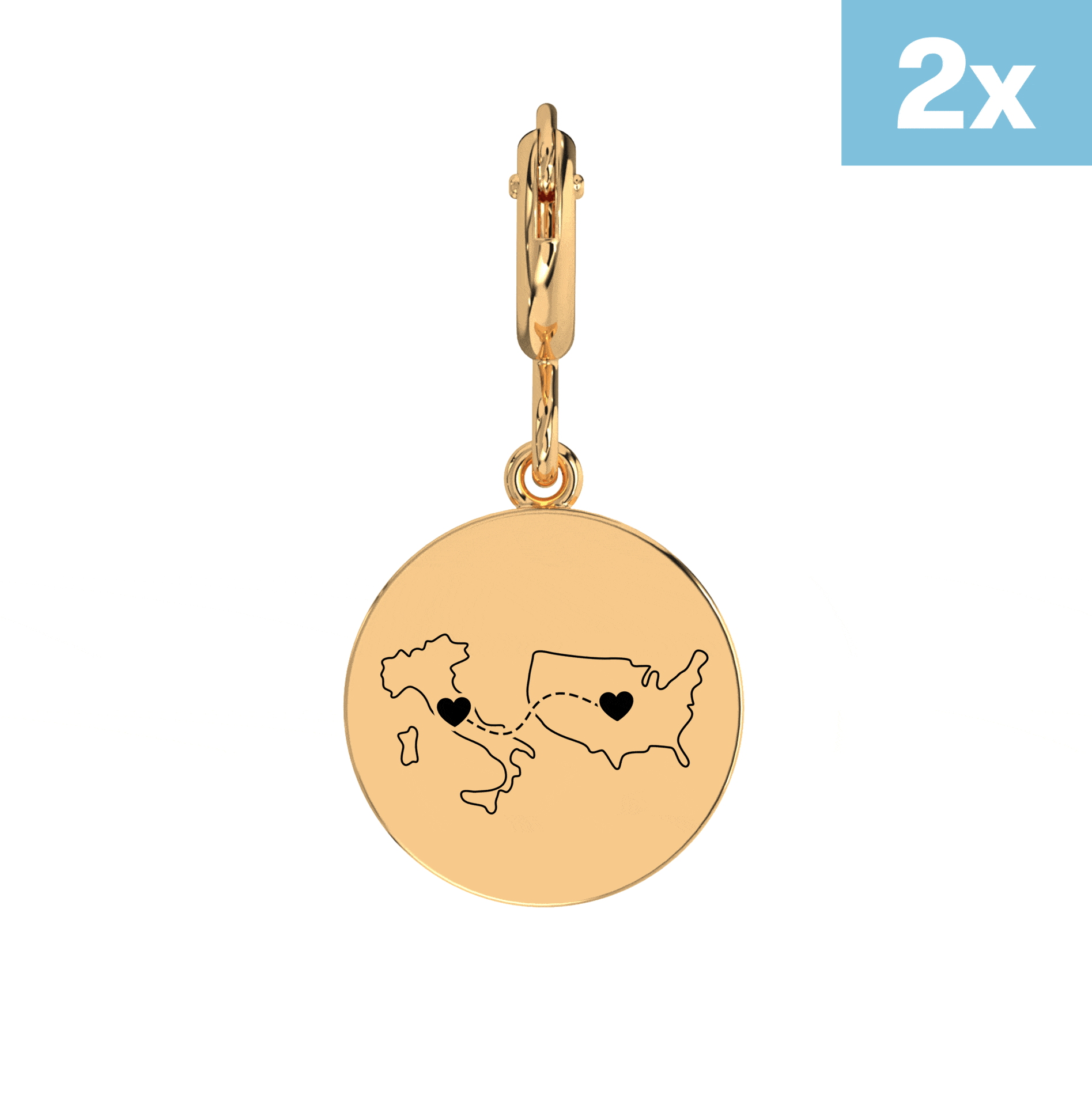 Dual Maps Engraved Earrings