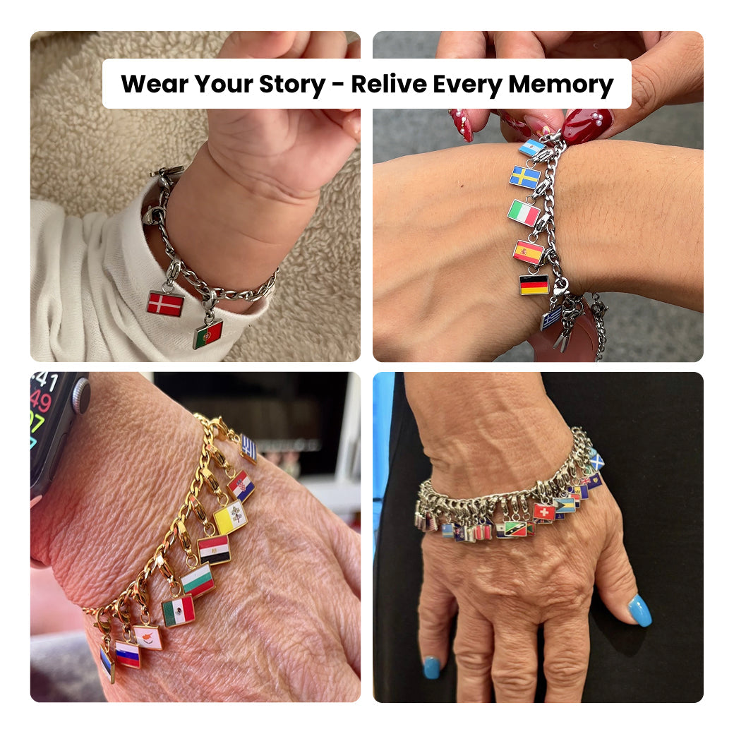 Flag & Map Charms Set