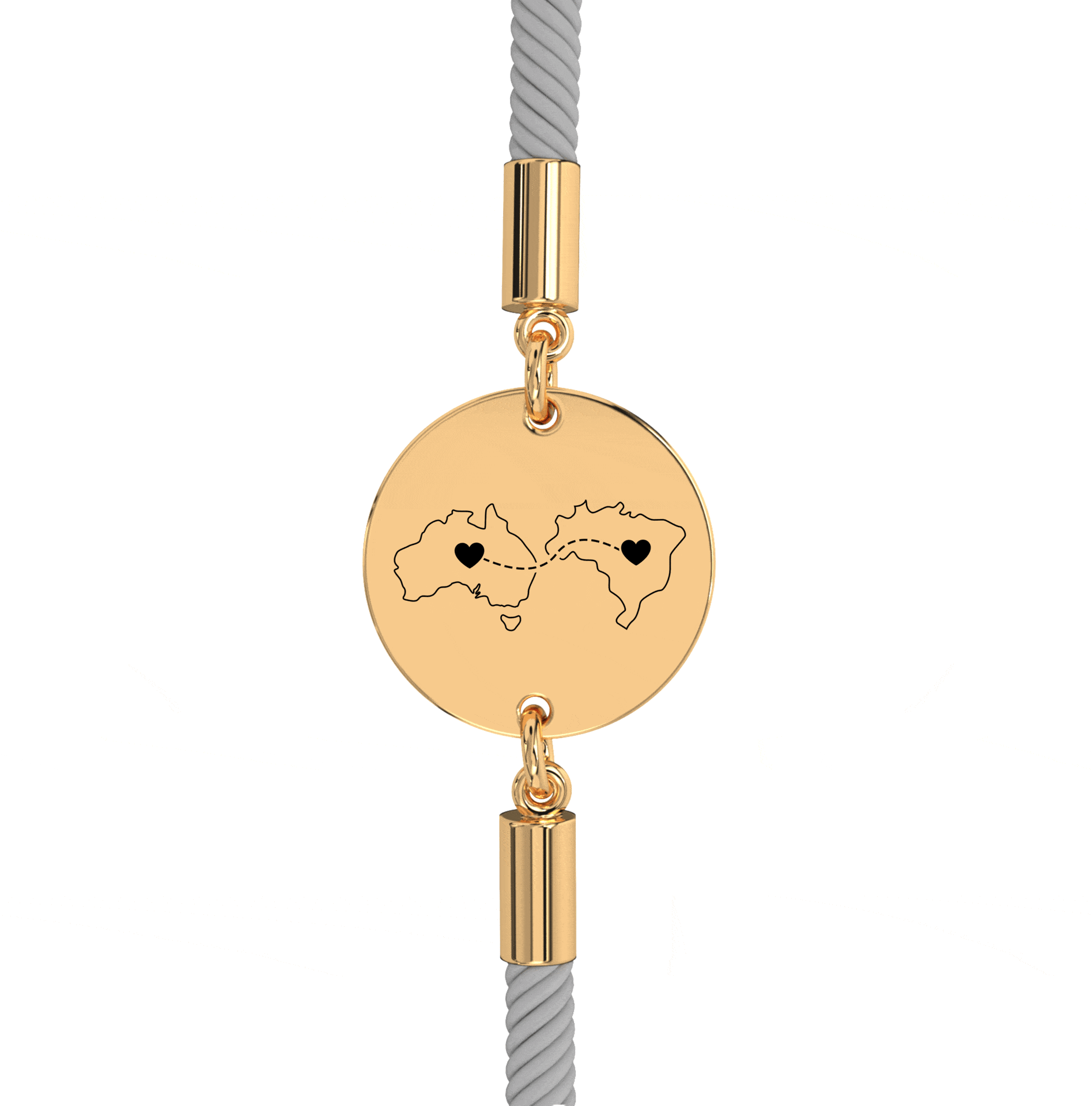 Dual Maps Engraved Bracelet