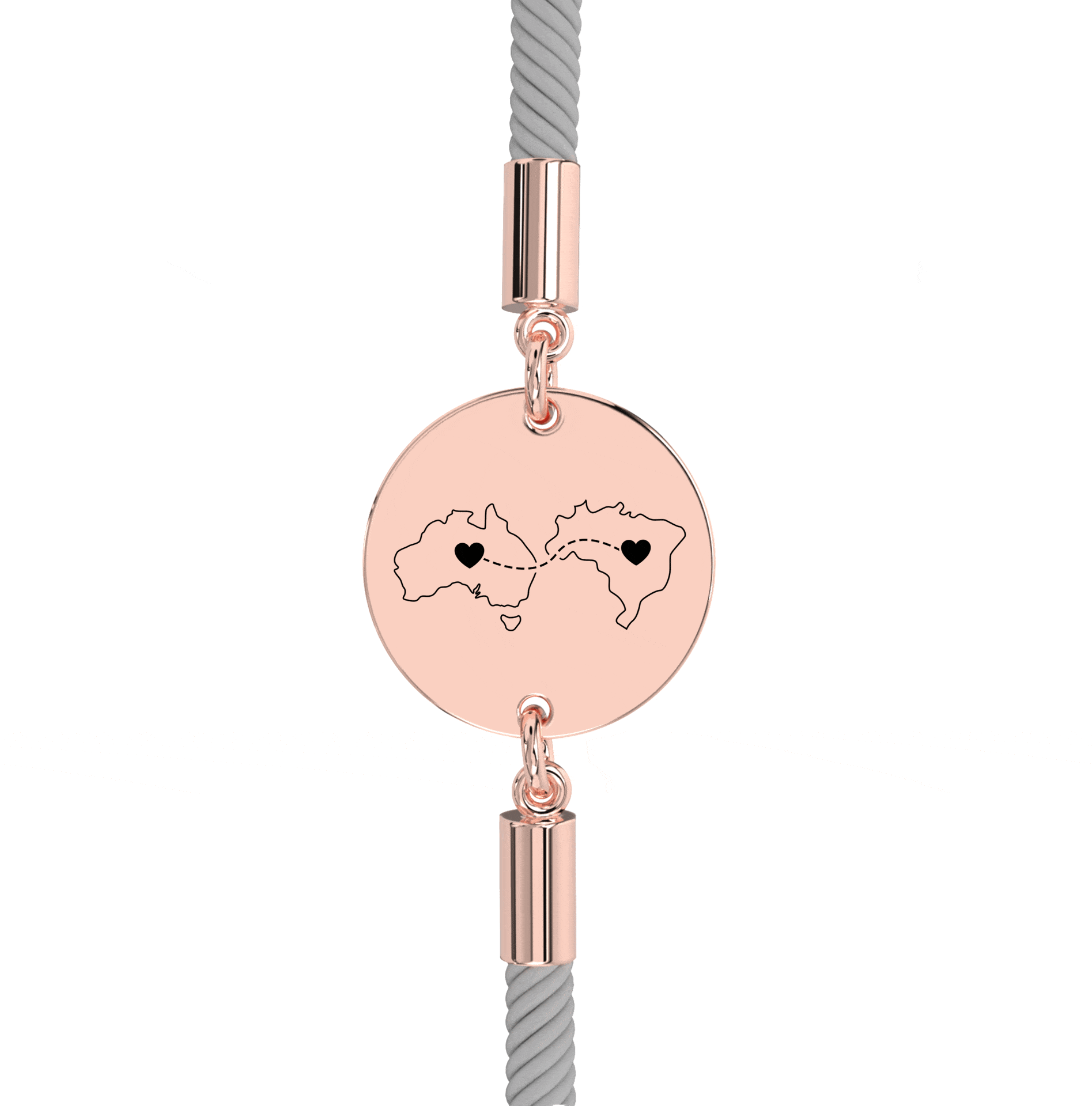 Dual Maps Engraved Bracelet