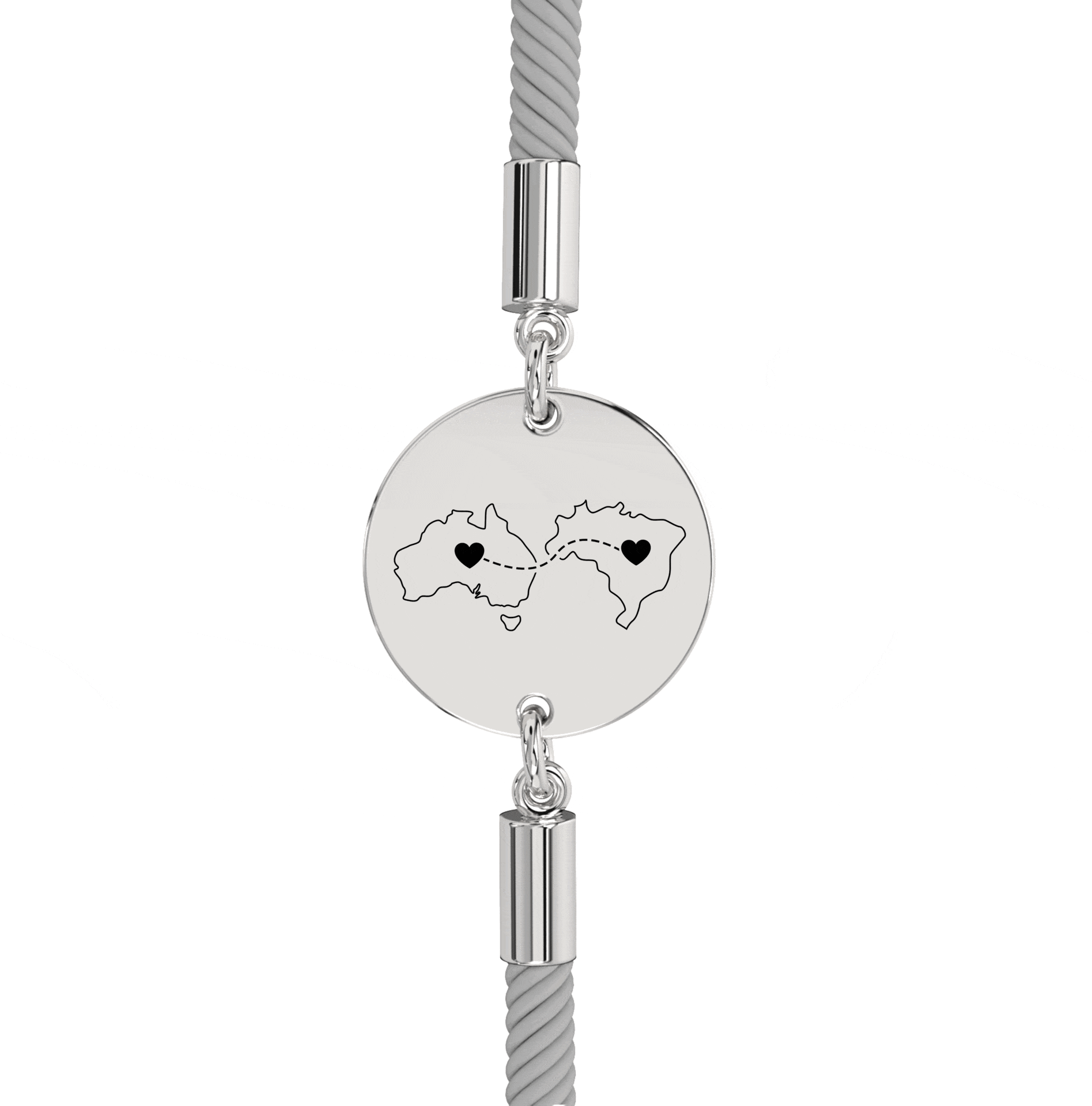 Dual Maps Engraved Bracelet