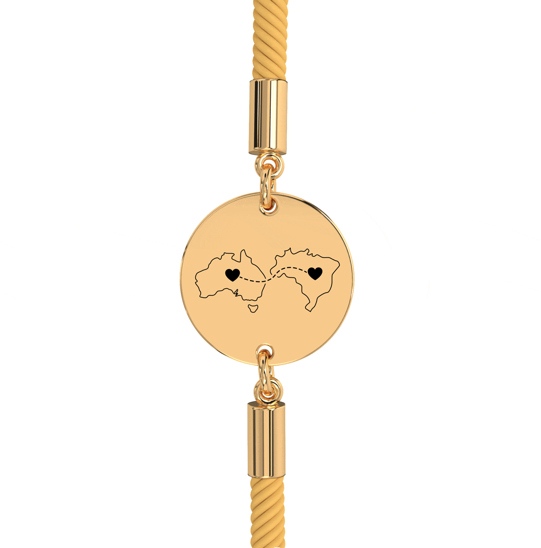 Dual Maps Engraved Bracelet